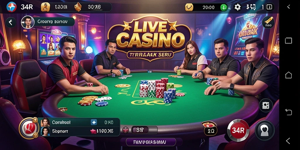 Tampilan gameplay Live Casino yang seru dan menegangkan dari 34R.