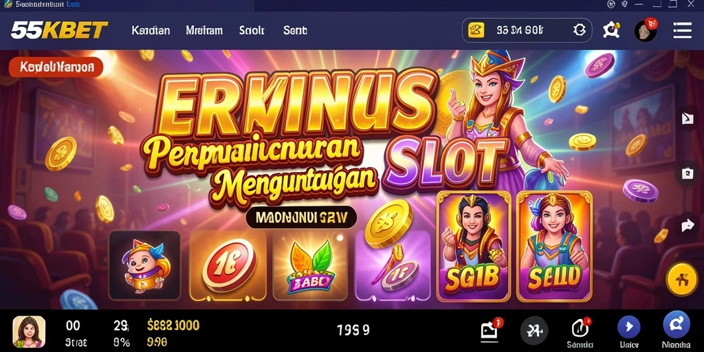 Screenshot gameplay 55KBET menampilkan keseruan permainan Slot yang mendebarkan.