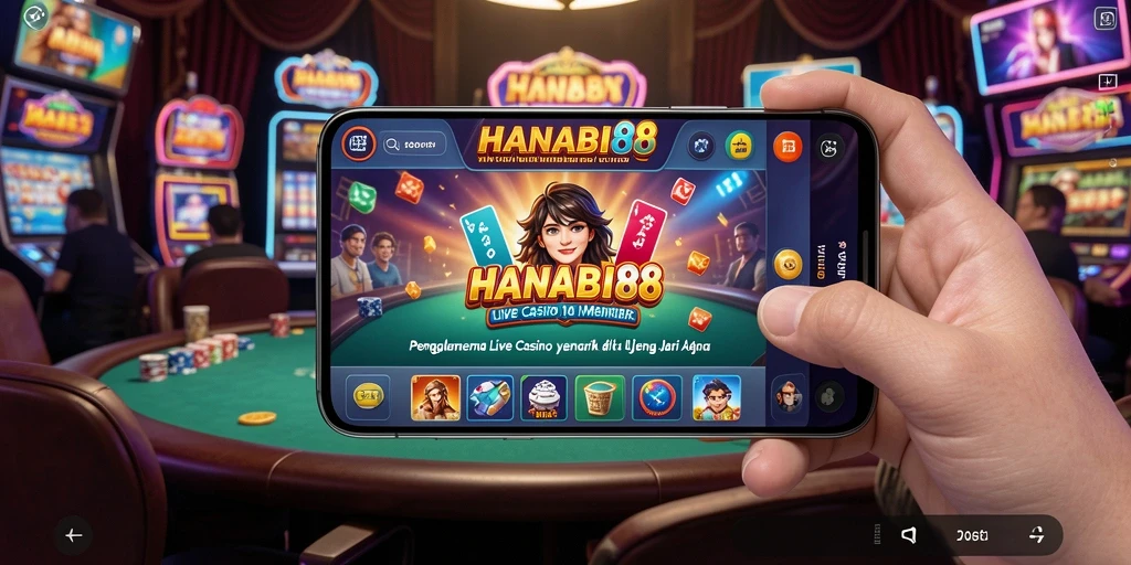 Tampilan mendebarkan dari gameplay Live Casino di HANABI88.