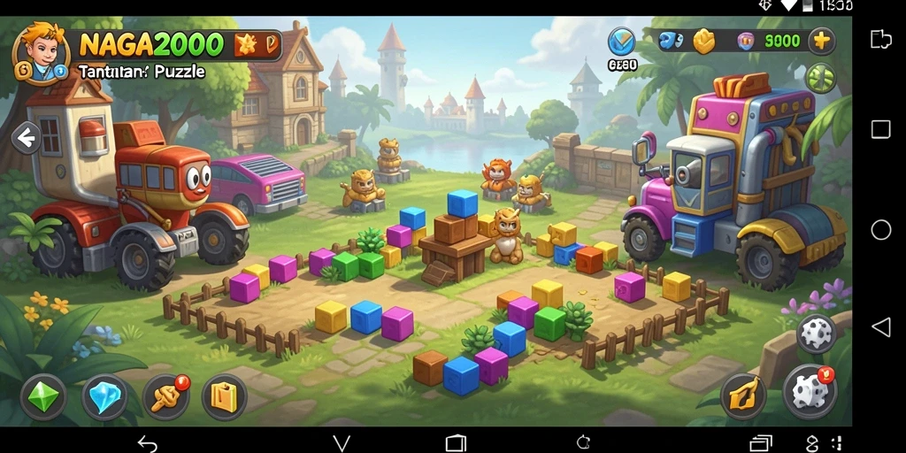 Screenshot menampilkan gameplay NAGA2000 dengan teka-teki yang menantang.