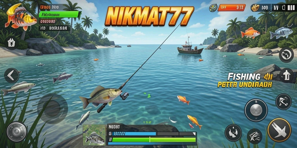 Screenshot gameplay NIKMAT777 menampilkan pengalaman memancing yang seru dan menarik.