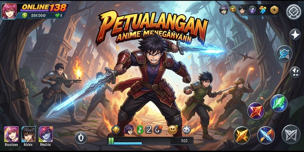 Tampilan gameplay dinamis dan karakter Anime yang beragam.