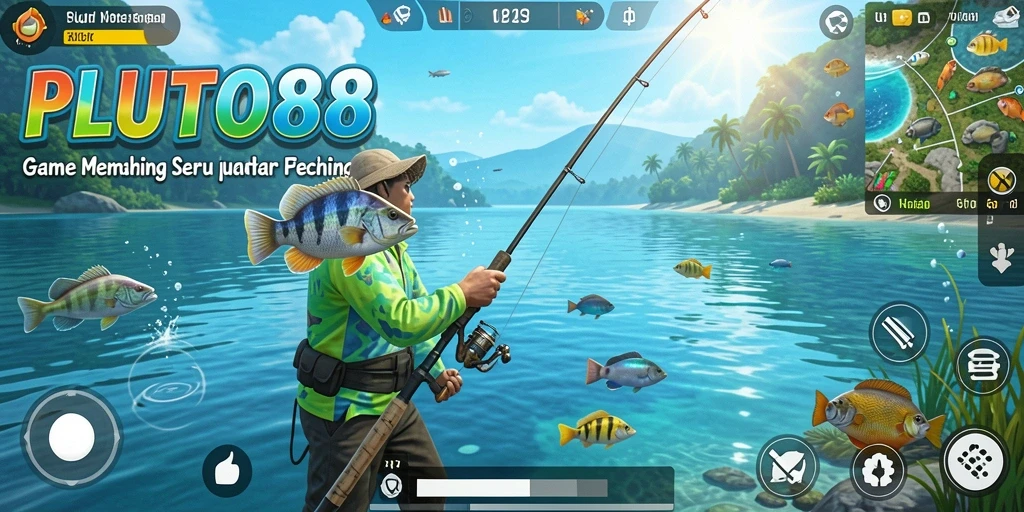 Screenshot PLUTO88 menampilkan gameplay memancing yang menegangkan dan menarik.