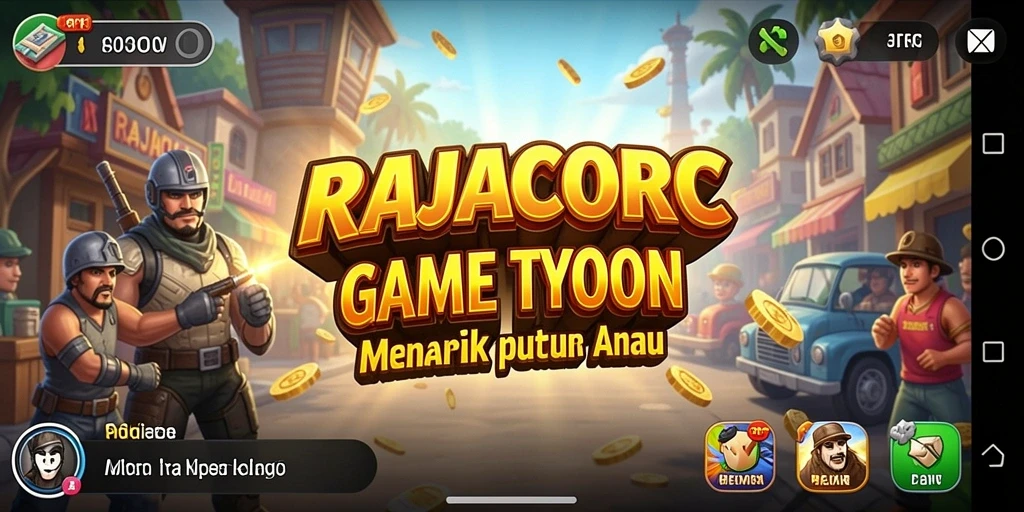 Tangkapan layar utama RAJACORC menampilkan serunya gameplay Tycoon.