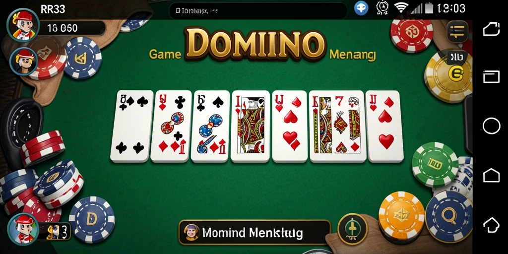 Screenshot gameplay RR33 menampilkan aksi seru permainan Domino.