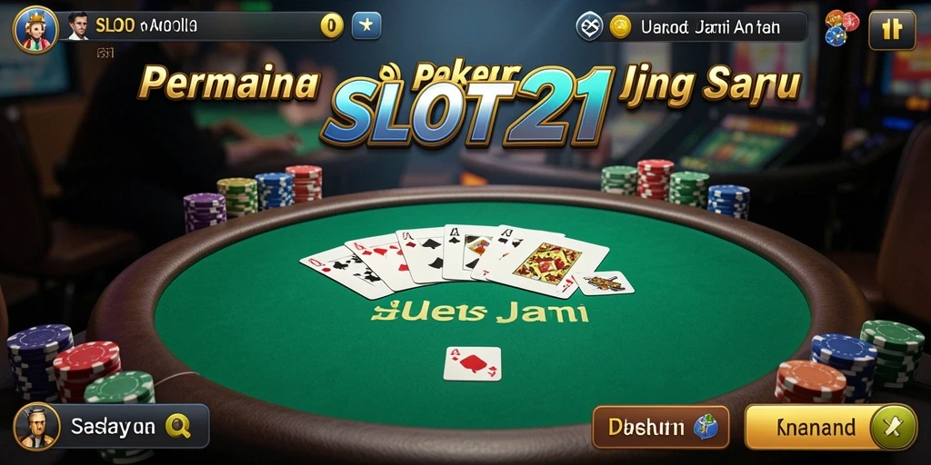 Screenshot menunjukkan gameplay Poker yang mendebarkan di SLOT21.