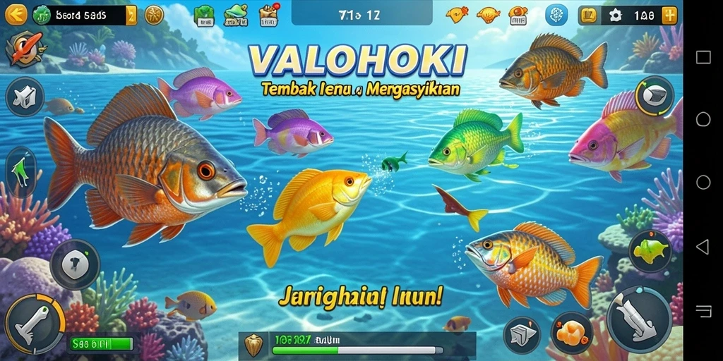 Tampilan menarik dari gameplay Tembak Ikan di VALOHOKI.