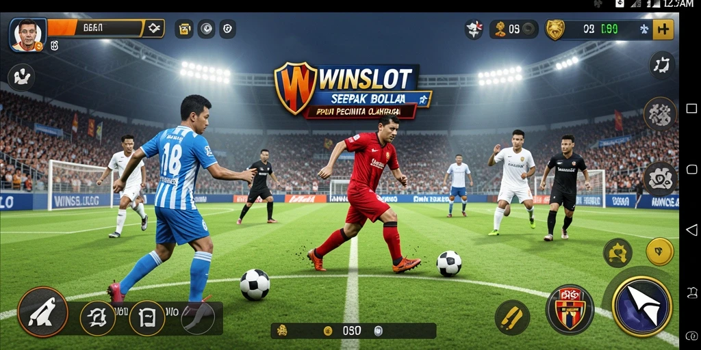 Tampilan gameplay menarik dari WINSLOT dengan aksi sepak bola yang mendebarkan.